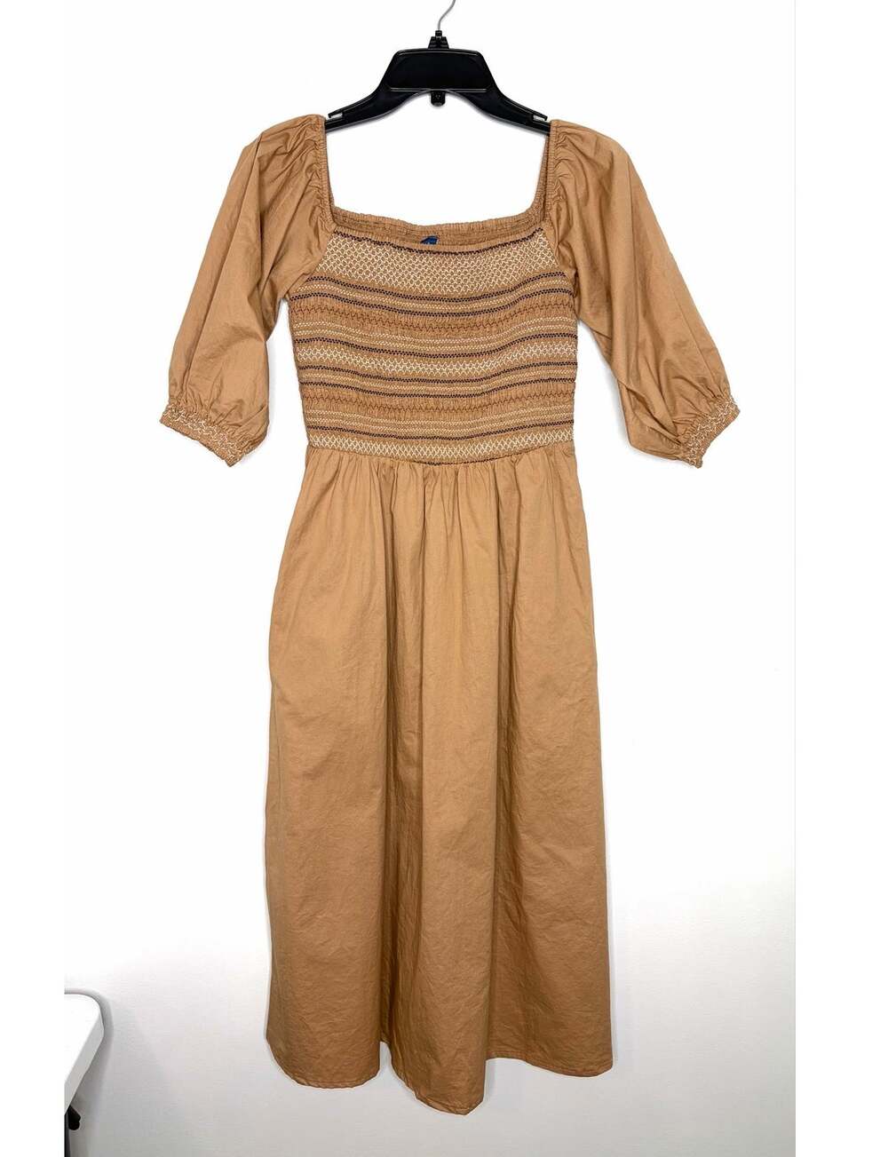 Old Navy Fit & Flare Off-the-Shoulder Cotton-Poplin Smocked Maxi Dress Sz S